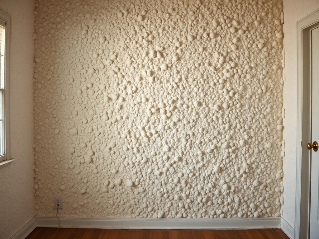 Heavily bumpy dated textured interior wall in an older Florida home